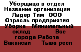 Уборщица в отдел › Название организации ­ Лидер Тим, ООО › Отрасль предприятия ­ Уборка › Минимальный оклад ­ 28 000 - Все города Работа » Вакансии   . Тыва респ.